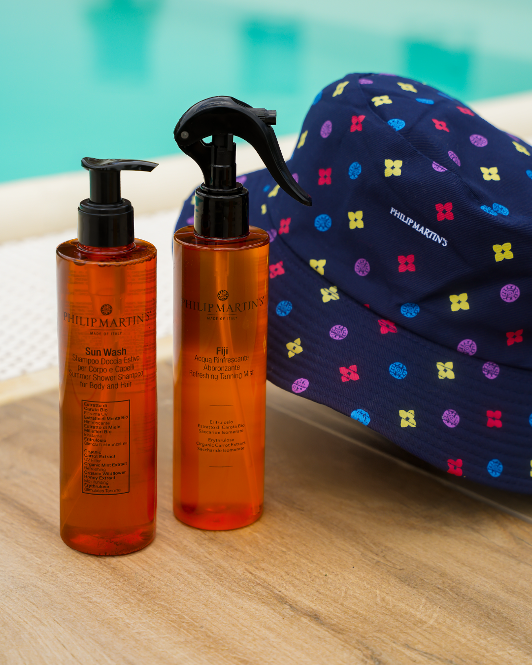 Kosmetika na opalování a klobouk